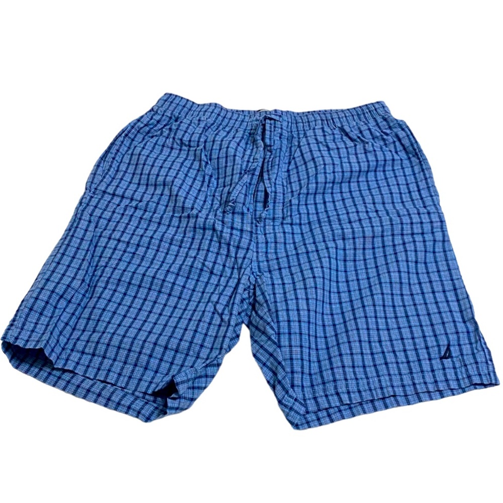 Sale! Nautica Blue Plaid Sleepwear Shorts Size Medium